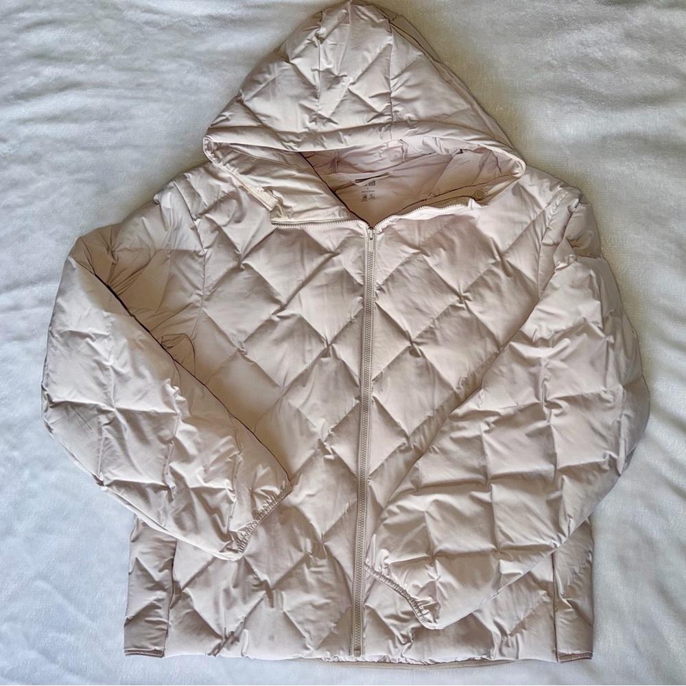 Uniqlo Women Puff Tech Parka Jacket - Natural Cream